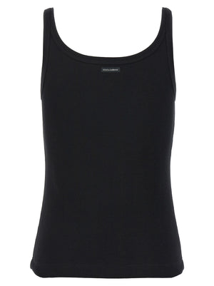 Dolce & Gabbana Schwarze Baumwoll-Tanktops