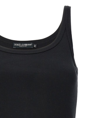 Dolce & Gabbana Schwarze Baumwoll-Tanktops