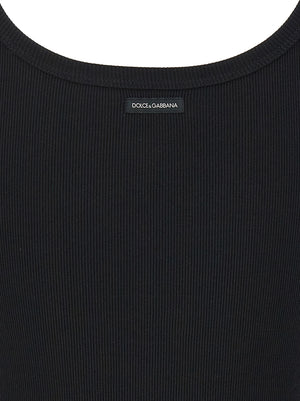 Dolce & Gabbana Schwarze Baumwoll-Tanktops