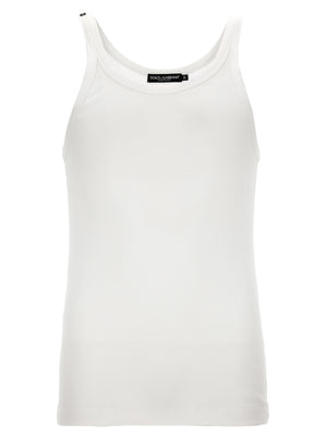 Dolce & Gabbana Weiße Baumwoll-Tanktops