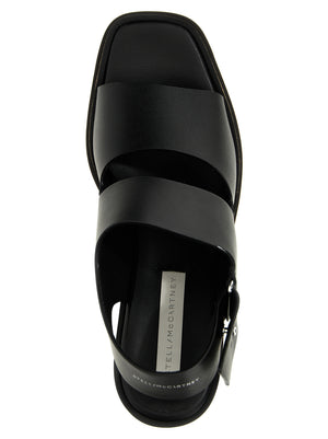 Stella McCartney Schwarze Keilsandalen aus Polyester