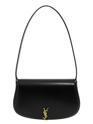 Saint Laurent Schwarze Kalbsleder-Schultertasche