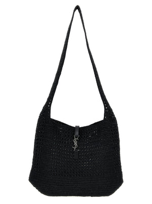 Saint Laurent Schwarze Raffia-Tasche