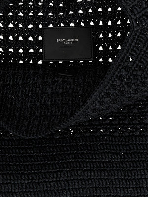 Saint Laurent Schwarze Raffia-Tasche