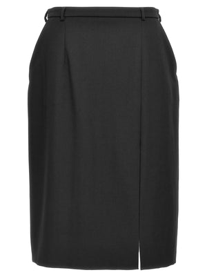Dolce & Gabbana Schwarzer Midirock aus Schurwolle
