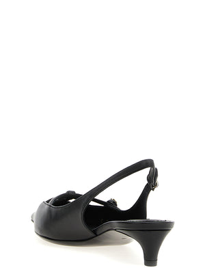 Dolce & Gabbana Schwarze Pumps aus Lammleder mit mittlerem Absatz