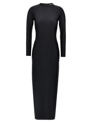 T BY ALEXANDER WANG Schwarzes Midikleid aus Nylon