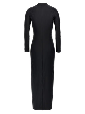 T BY ALEXANDER WANG Schwarzes Midikleid aus Nylon