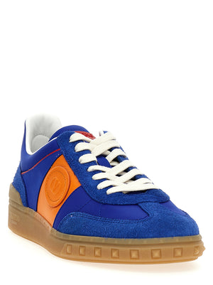 Valentino Garavani Blaue Low-Top-Sneaker aus Rindsleder