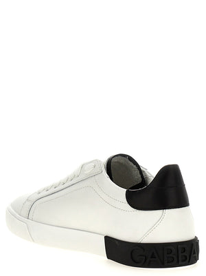 Dolce & Gabbana Mehrfarbige Kalbsleder-Sneaker mit niedrigem Schaft