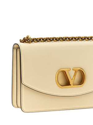 Valentino Garavani Weiße Kalbsleder-Schultertasche