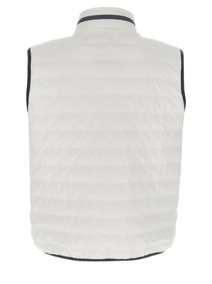 Brunello Cucinelli Weiße ärmellose Jacke aus Polyamid
