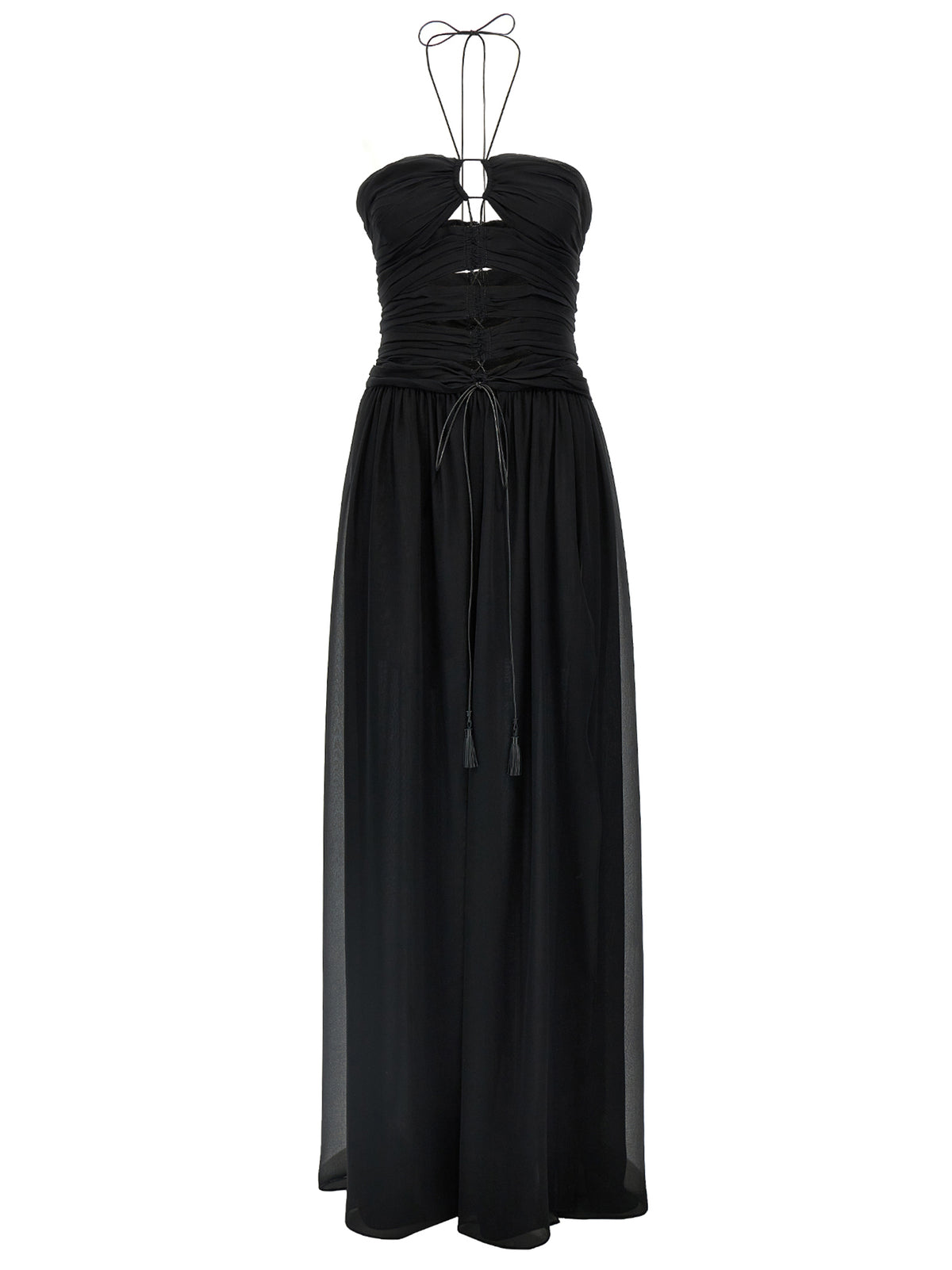 Tom Ford Schwarzes Seiden-Maxikleid