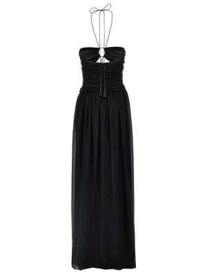 Tom Ford Schwarzes Seiden-Maxikleid