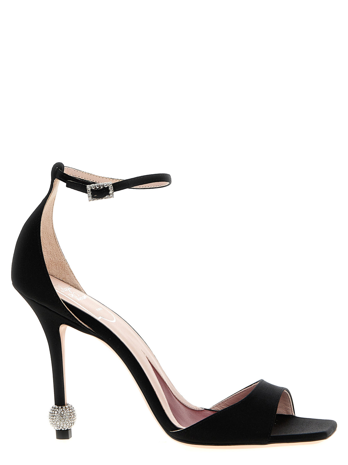 Roger Vivier Schwarze Sandalen mit Stilettoabsatz aus Viskose