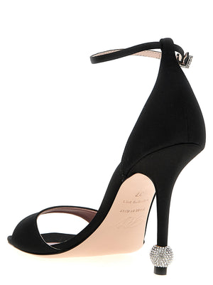 Roger Vivier Schwarze Sandalen mit Stilettoabsatz aus Viskose