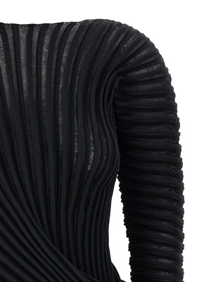 Issey Miyake Schwarzes Hemd aus Polyester