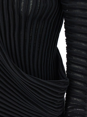 Issey Miyake Schwarzes Hemd aus Polyester
