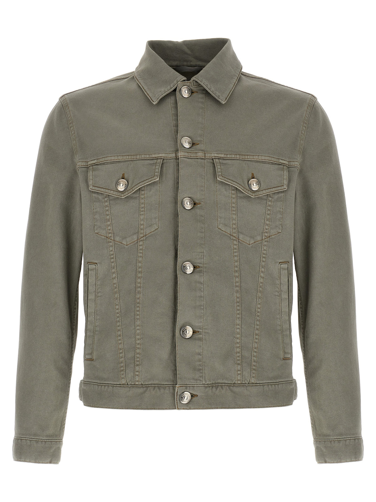 Brunello Cucinelli Graue Jeansjacke aus Baumwolle