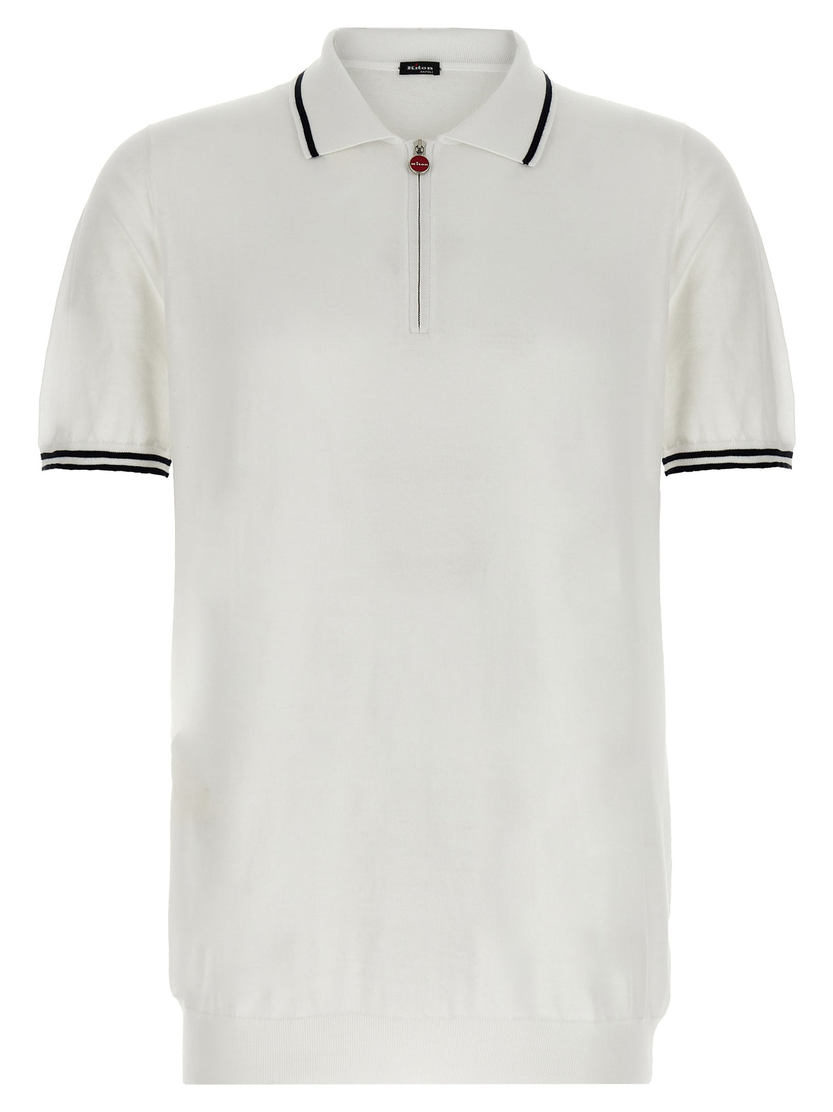 Kiton Weißes Poloshirt aus Baumwolle