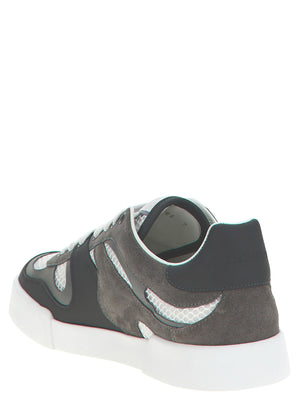 Dolce & Gabbana Graue Kalbsleder-Sneaker im Athletic-Stil