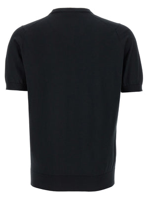JOHN SMEDLEY Schwarzes Baumwoll-T-Shirt