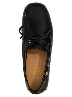 Valentino Garavani Schwarze Loafer aus Büffelleder zum Hineinschlüpfen