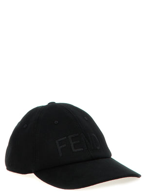 Fendi Schwarze Baumwollkappe (Baseball Cap)
