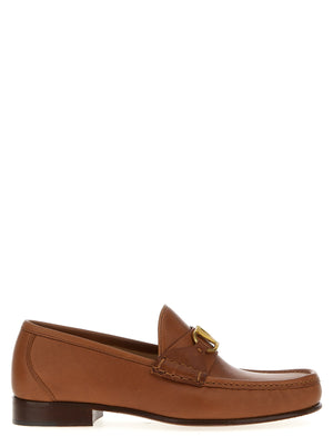 Valentino Garavani Braune Loafer aus Leder zum Hineinschlüpfen