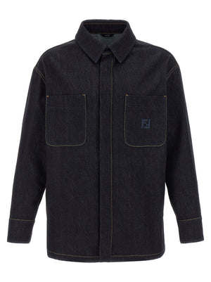 Fendi Blaue Jeansjacke aus Baumwolle