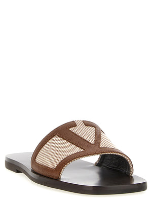 Valentino Garavani Braune Baumwoll-Slipper