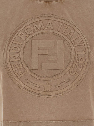 Fendi Braunes Baumwoll-T-Shirt