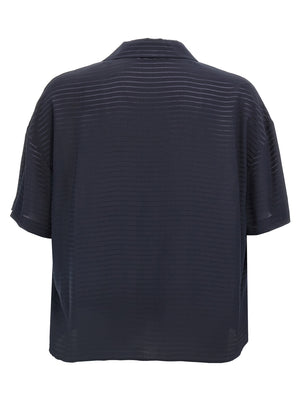 Saint Laurent Blaues Poloshirt aus Seide