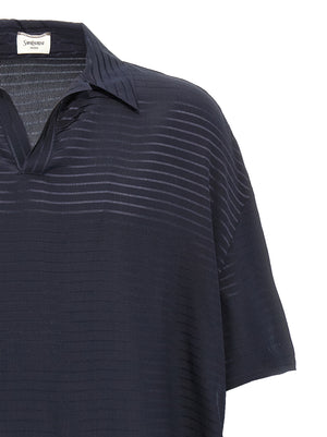 Saint Laurent Blaues Poloshirt aus Seide