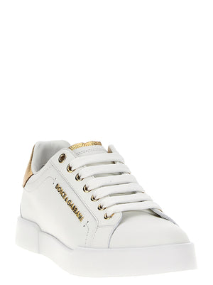 Dolce & Gabbana Sneakers aus Kalbsleder in Gold