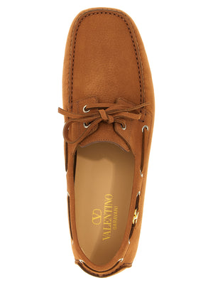 Valentino Garavani Braune Kalbsleder-Slipper
