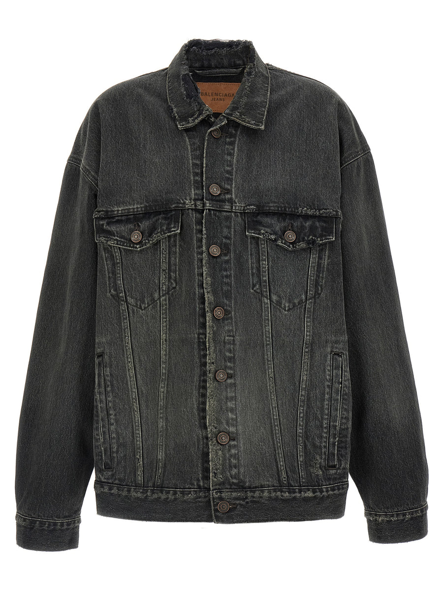 Balenciaga Graue Jeansjacke aus Baumwolle