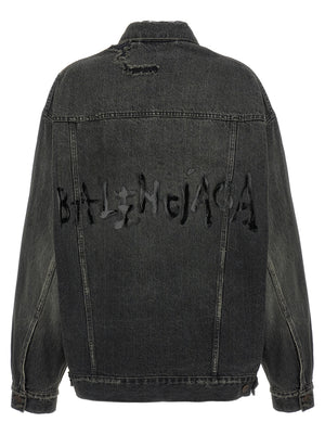 Balenciaga Graue Jeansjacke aus Baumwolle