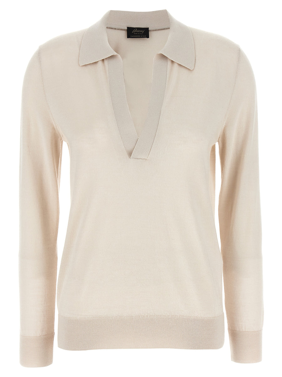 Brioni Beige Kaschmir-Poloshirt