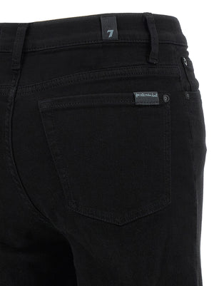 7 For All Mankind Schwarze Baumwoll-Schlagjeans