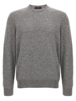 ZANONE Grauer Cardigan aus reiner Schurwolle
