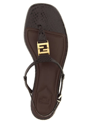 Fendi Lila Elastan-Sandalen