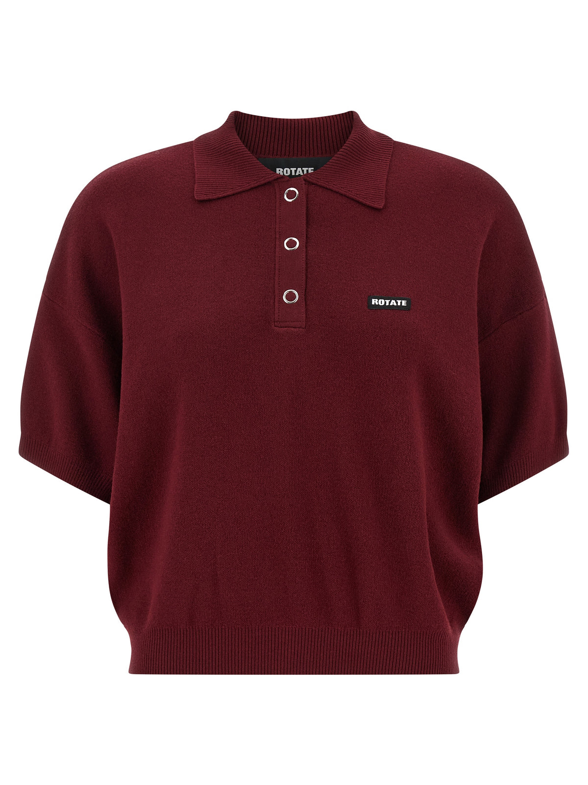 ROTATE BIRGER CHRISTENSEN Bordeaux Mohair Poloshirt