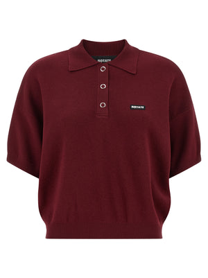 ROTATE BIRGER CHRISTENSEN Bordeaux Mohair Poloshirt