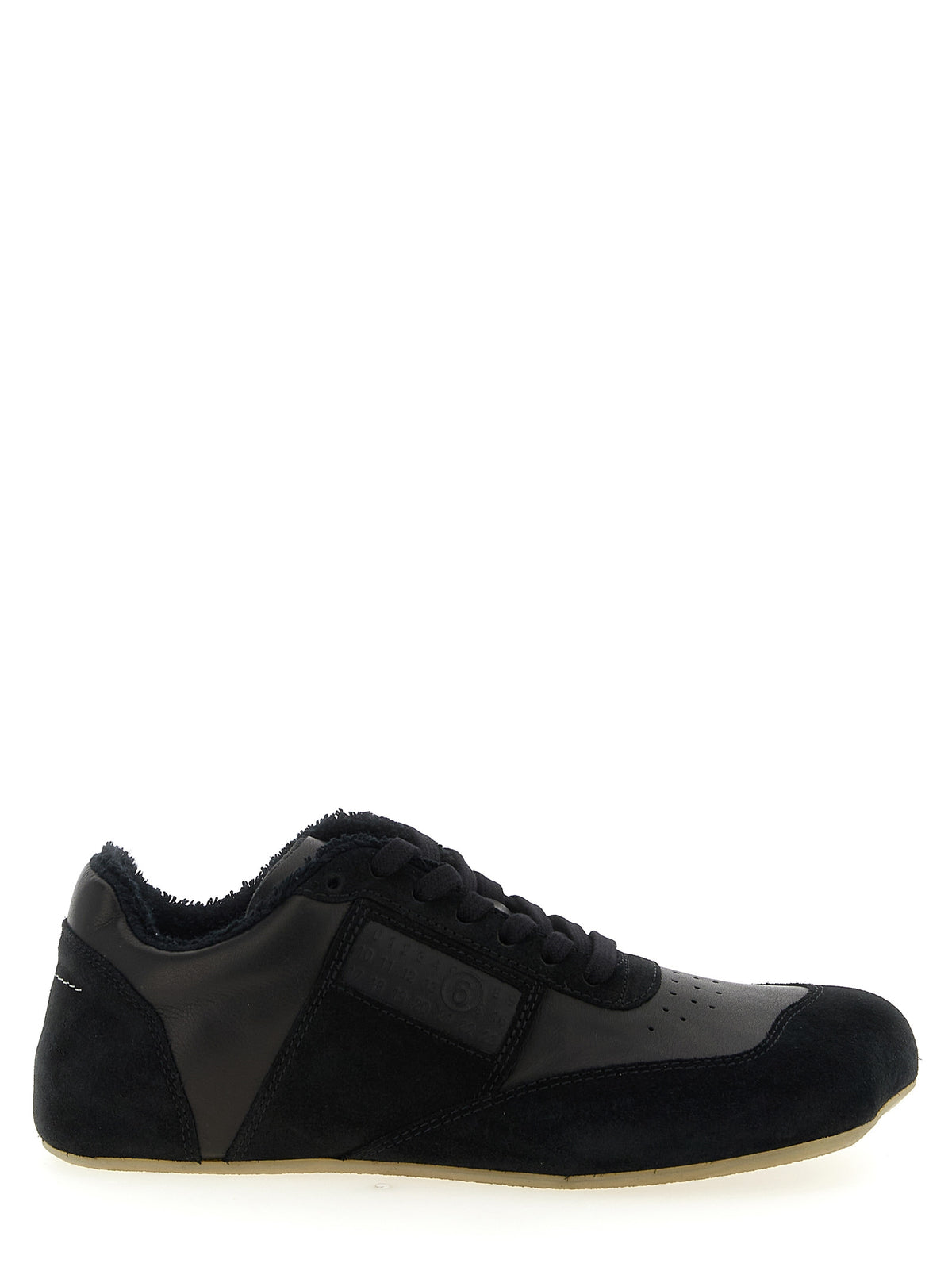 MM6 Maison Margiela Schwarze Kalbsleder-Sneaker