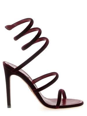 RENE CAOVILLA Bordeaux Textil Stiletto Sandalen