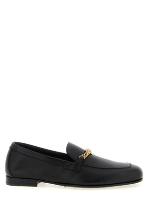 Versace Schwarze Loafer aus Kalbsleder zum Hineinschlüpfen