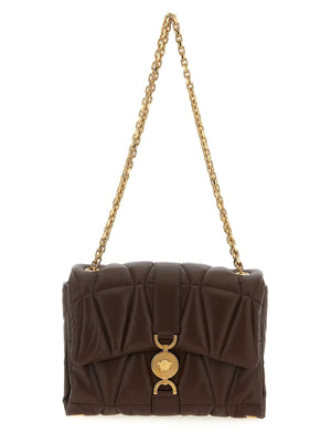 Versace Schultertasche aus braunem Lammleder