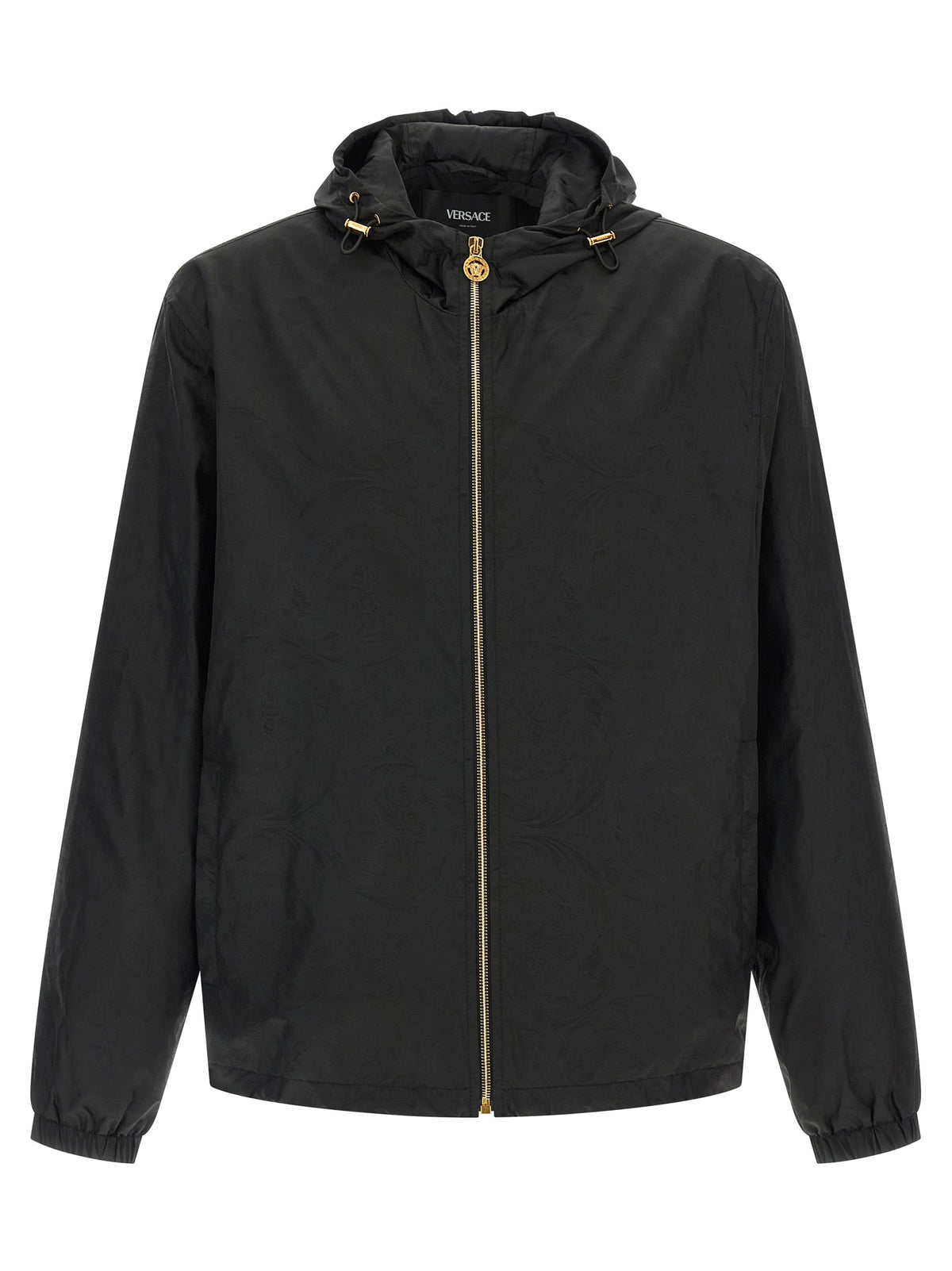Versace Schwarze Nylon-Shell-Jacke