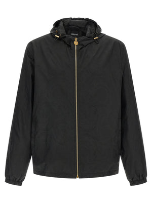 Versace Schwarze Nylon-Shell-Jacke